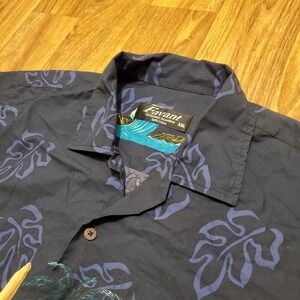Favant Hawaiian Shirt Men 2XL Blue Surfboard Beach Aloha Waves Vacation‎
